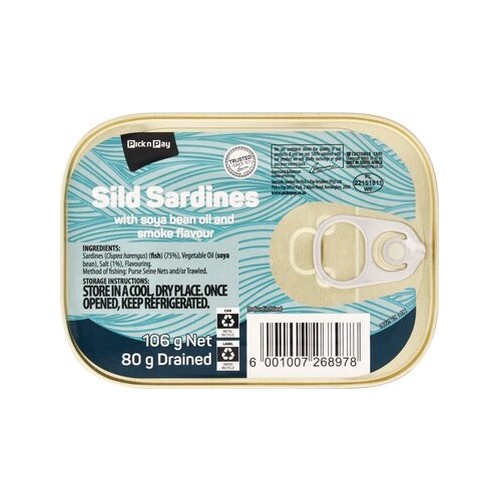 PnP Sild Sardines in Soya Bean Oil 106g